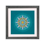 Brussels square mandala picture frame black
