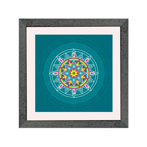 Brussels square mandala picture frame black