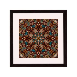 Amszterdam négyzetes mandala képkeret dióbarna
