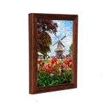 Amszterdam puzzle képkeret középbarna