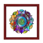 Nairobi square mandala picture frame claret