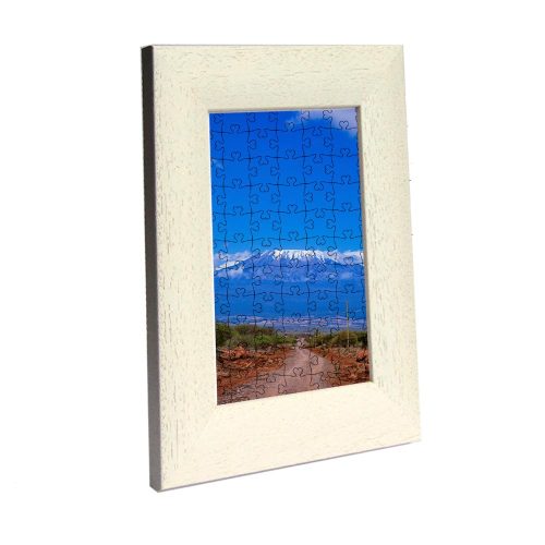 Nairobi picture frame for puzzle, white