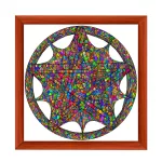 Nairobi square mandala picture frame mid brown