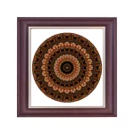Madrid square mandala picture frame dark brown