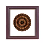 Madrid square mandala picture frame dark brown