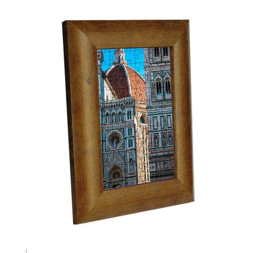 Florence picture frame for puzzle, antique brown