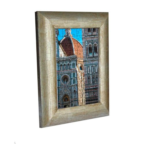Florence picture frame for puzzle, antique silver 